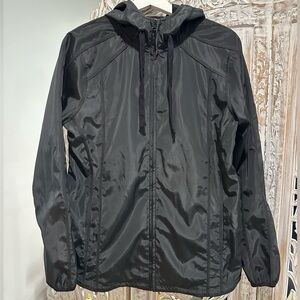 Men's Sleek Black Lined Nylon Jacket